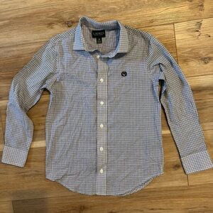 Ralph Lauren Boys Blue Plaid Long Sleeve Preppy Casual Button Down  Shirt Size 8